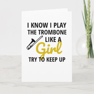 Trombone Player Girl  Trombonistische vrouwentromb Kaart
