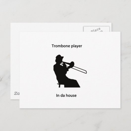 Trombone player in da house briefkaart (Voorkant / Achterkant)