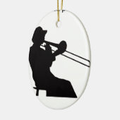 Trombone player in da house keramisch ornament (Links)
