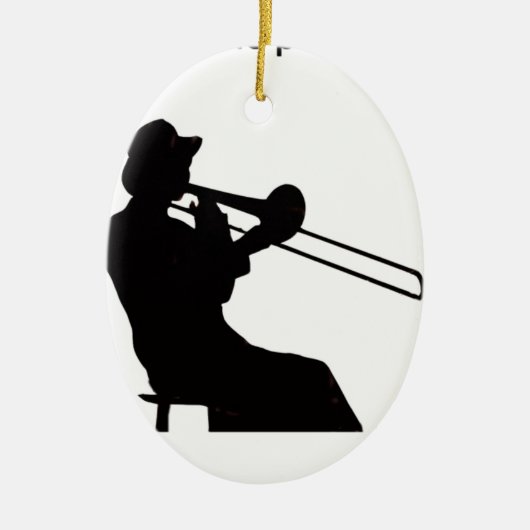 Trombone player in da house keramisch ornament (Voorkant)