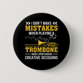 Trombone Player maakt spontaan creatief Ronde Button 5,7 Cm (Voorkant)
