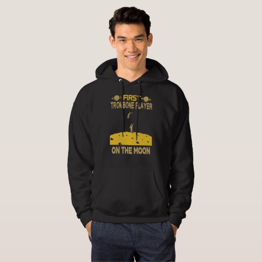 Trombone Player On The Moon Hoodie (Voorkant volledig)