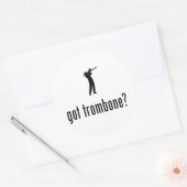 Trombone Player Ronde Sticker (Envelop)