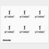 Trombone Player Ronde Sticker (Vel)