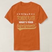 Trombone Player Superpower Colest Cadeft Cnuft T-shirt (Design voorkant)