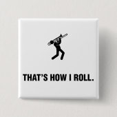 Trombone Player Vierkante Button 5,1 Cm (Voorkant)