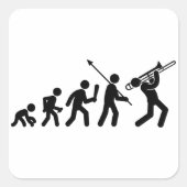 Trombone Player Vierkante Sticker (Voorkant)