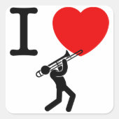 Trombone Player Vierkante Sticker (Voorkant)