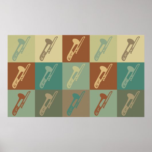 Trombone Pop Art Poster (Voorkant)