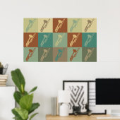 Trombone Pop Art Poster (Thuiskantoor)