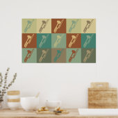 Trombone Pop Art Poster (Keuken)
