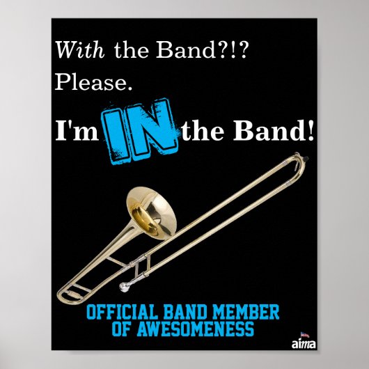 Trombone Poster "Ik ben in de band" (Voorkant)