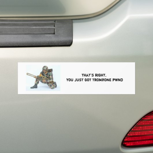 Trombone pwn bumpersticker (Op auto)