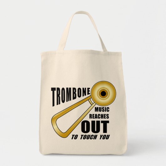 Trombone reikt uit tote bag (Voorkant)