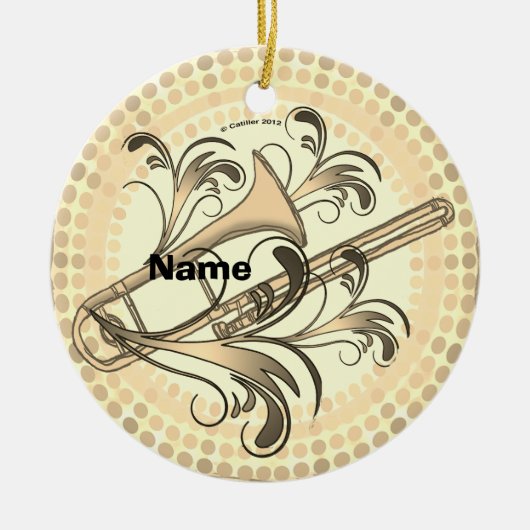 Trombone Ritme Keramisch Ornament (Voorkant)