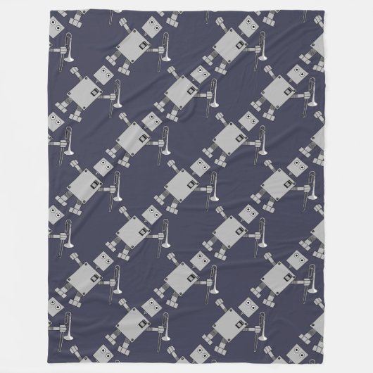 Trombone Robot Fleece Deken (Voorkant)
