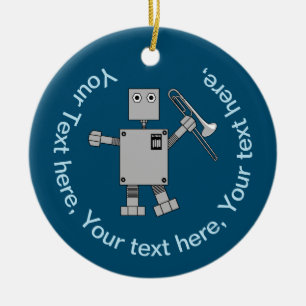 Trombone Robot Keramisch Ornament