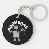 Trombone Robot Tekst Sleutelhanger (Achterkant)