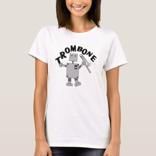 Trombone Robot Tekst T-shirt (Voorkant)