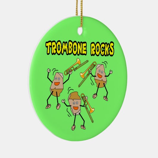 Trombone Rocks Keramisch Ornament (Rechts)