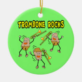 Trombone Rocks Keramisch Ornament (Voorkant)