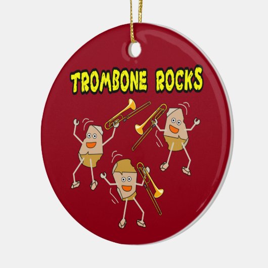 Trombone Rocks Keramisch Ornament (Links)