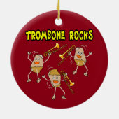 Trombone Rocks Keramisch Ornament (Achterkant)