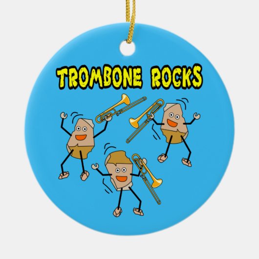 Trombone Rocks Keramisch Ornament (Voorkant)