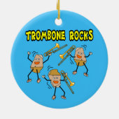 Trombone Rocks Keramisch Ornament (Achterkant)