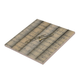 Trombone ~ Rolling velmuziekachtergrond ~ Musical Tegeltje