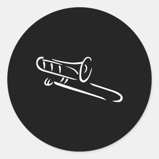 Trombone Ronde Sticker (Voorkant)