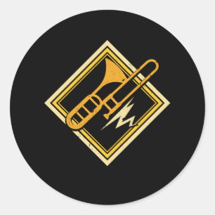 Trombone  ronde sticker