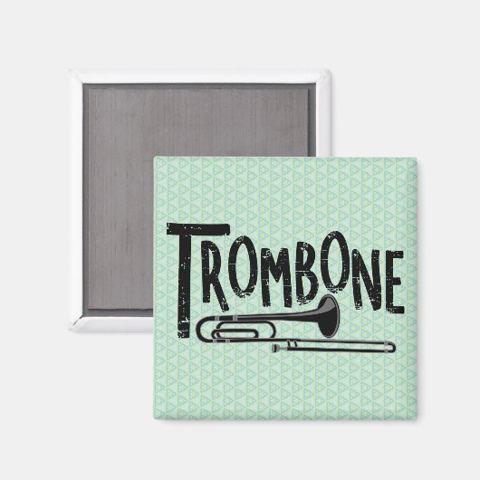 Trombone Rough Text Magneet (Voorkant / Achterkant)