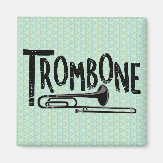 Trombone Rough Text Magneet (Voorkant)