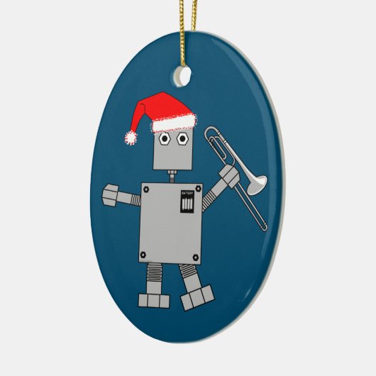 Trombone Santa Hat Robot Keramisch Ornament (Links)