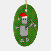 Trombone Santa Hat Robot Keramisch Ornament (Rechts)