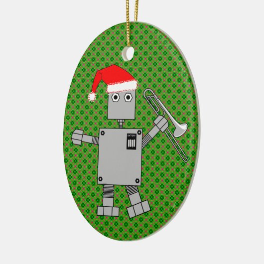 Trombone Santa Hat Robot Keramisch Ornament (Links)