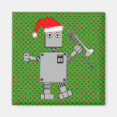 Trombone Santa Hat Robot Magneet (Voorkant)