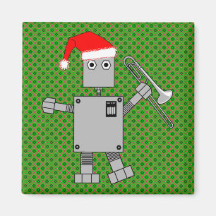 Trombone Santa Hat Robot Magneet