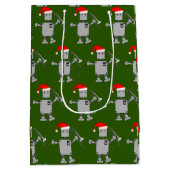 Trombone Santa Hat Robot Medium Cadeauzakje (Achterkant)