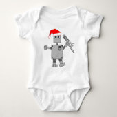 Trombone Santa Hat Robot Romper (Voorkant)