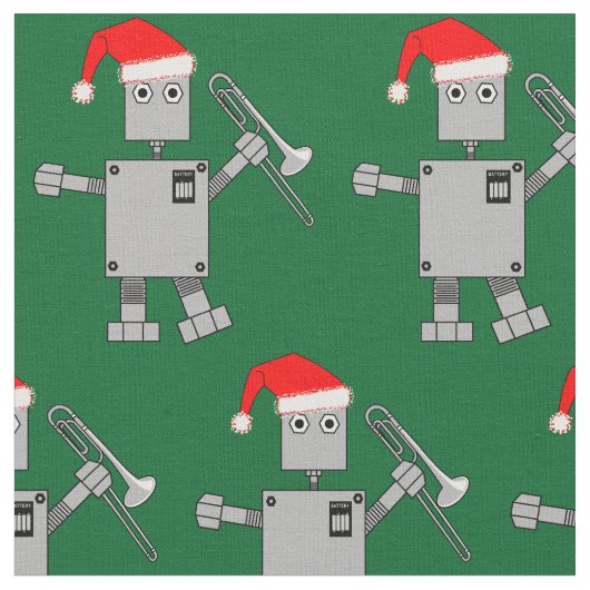 Trombone Santa Hat Robot Stof (Close Up)