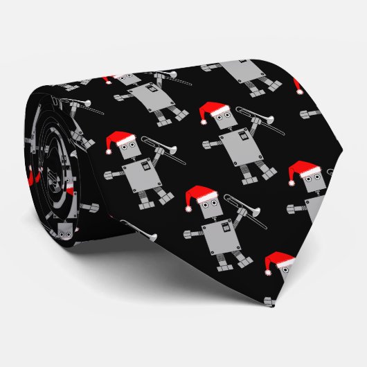 Trombone Santa Hat Robot Stropdas (Opgerold)