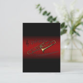 Trombone~Scrolling Scale~Maroon & Zwarte achtergro Briefkaart (Staand voorkant)