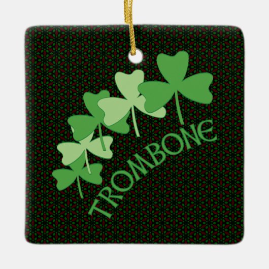 Trombone Shamrocks Arc Keramisch Ornament (Voorkant)