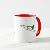 Trombone Shaped Word Art Black Text Mok (Voorkant rechts)