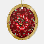 Trombone ~ Silver ~ Red~ Gold ~ Kerstmis ~ Keramisch Ornament (Links)