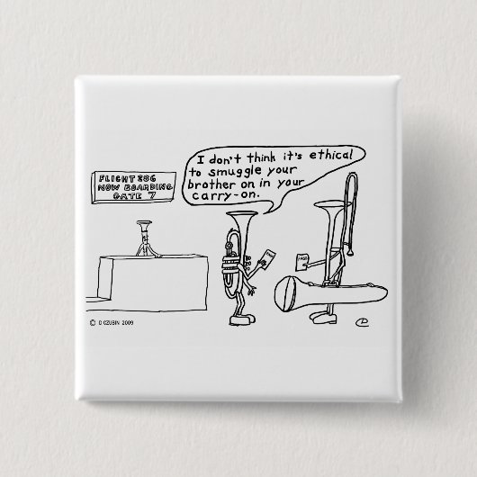 Trombone Smuggling Vierkante Button 5,1 Cm (Voorkant)