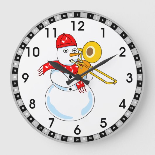 Trombone Snowman Grote Klok (Voorkant)