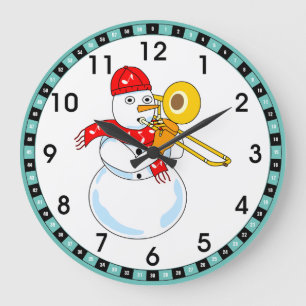 Trombone Snowman Grote Klok